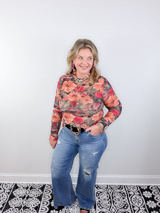 Pressed Petals Mesh Top