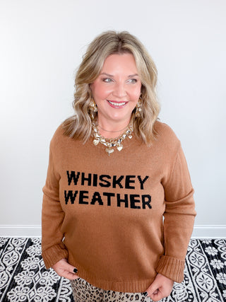whiskey weather brown sweater