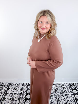 Timeless Ease Midi Dress | Coffee