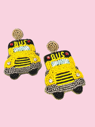 School Bus Beaded Earrings