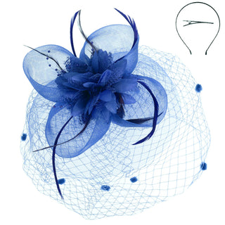 Floral Feathered Round Fascinator