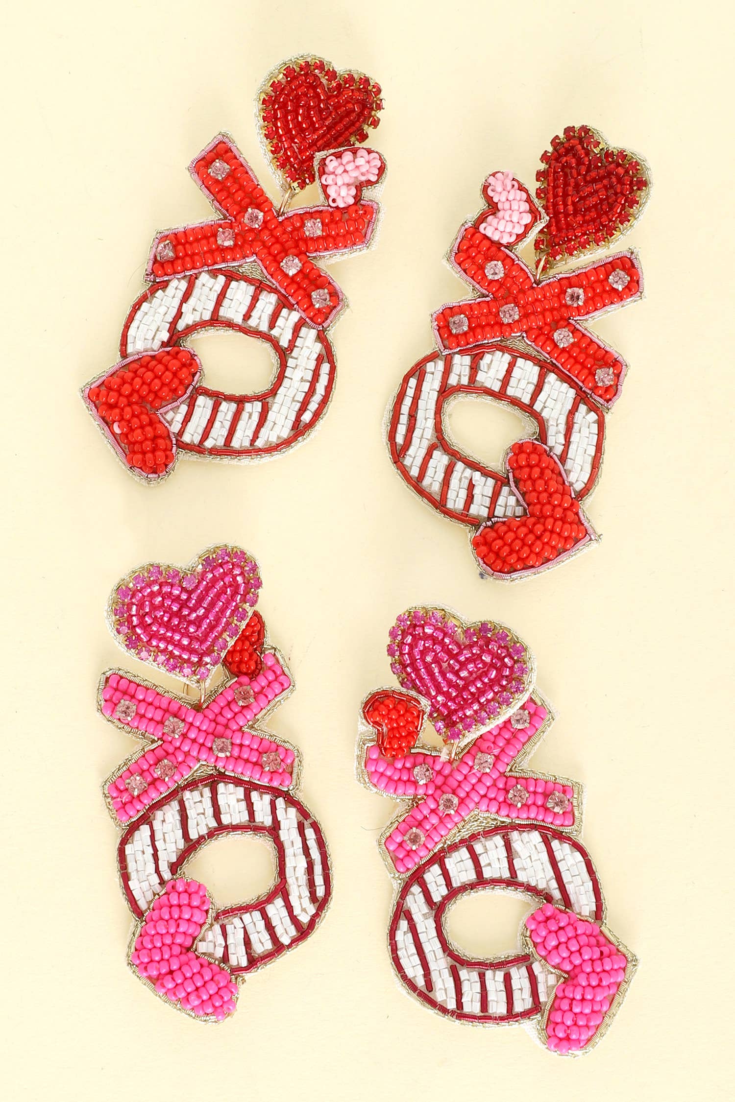 Heart Shaped Valentines Day Beaded Earrings