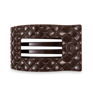 Truly Taupe Quilted Large Flat Rectangle Hair Clip