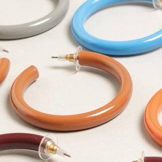 Colorful Metal Hoop Earrings