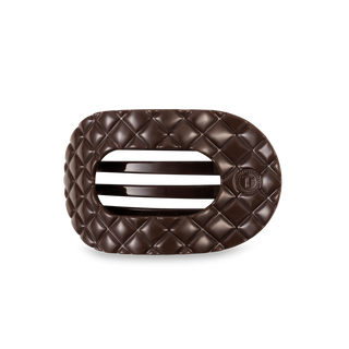 Truly Taupe Quilted Medium Flat Round Clip