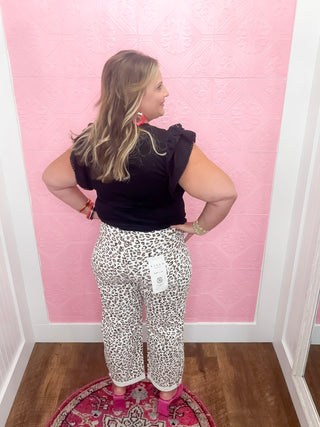Leopard Luxe Barrel Jeans