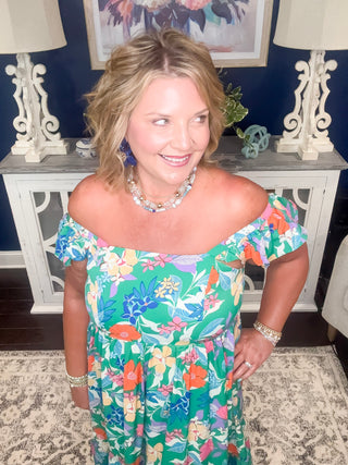 Hibiscus Haze Maxi Dress