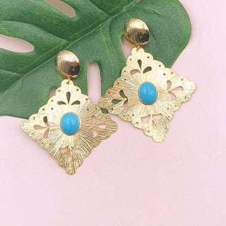 "Treasure Jewels" Rombo Turquoise Earrings