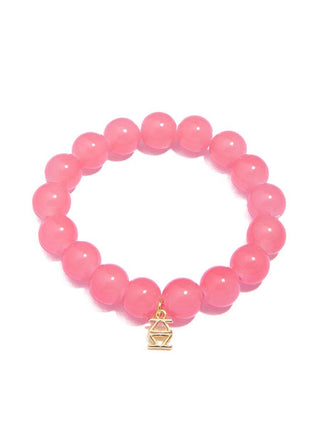 Pink Glass Bead Stretch Bracelet