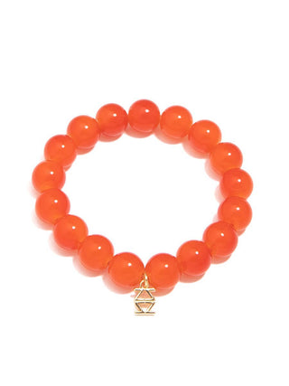 Orange Glass Bead Stretch Bracelet