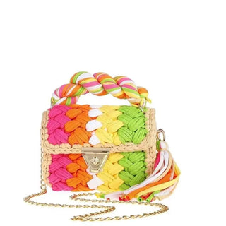 Montego Neon Rainbow Woven Bag