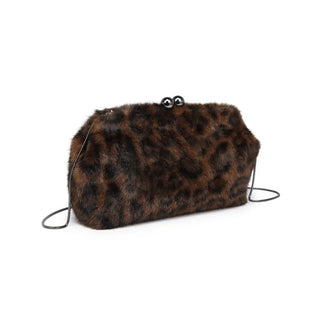 Leopard print clutch bag