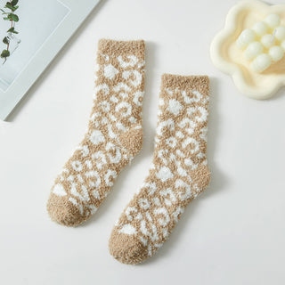 Fuzzy Sleep Socks | Leopard