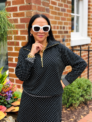 Dotty Daydream Half Zip Top