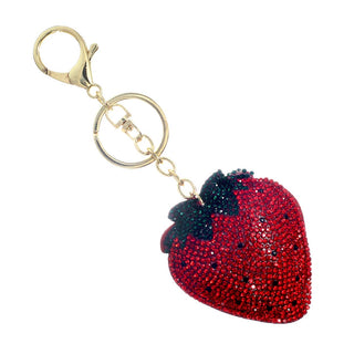 Strawberry Shape Glittering Keychain