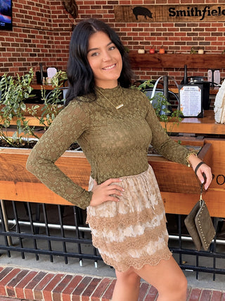 Lace & Grace Top | Olive