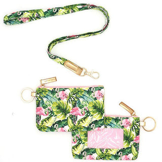 Tropical Flamingo ID Wallet & Detachable Lanyard