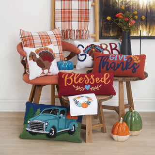 Gobble Turkey Throw Pillow