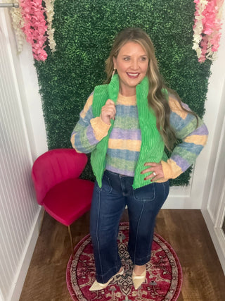 Frida Multi Color Stripe Oversized Sweater Top
