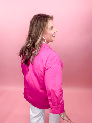 Bold Streak Blouse | Fucshia