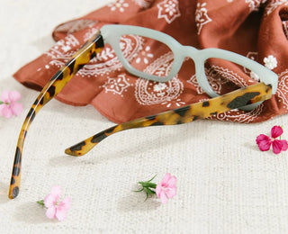 Flora Reading Glasses Mint/Tokyo Tortoise