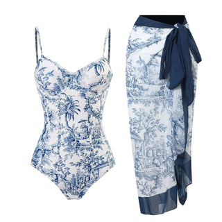 Blue Paradise Swimsuit W/Coverup
