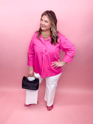 Bold Streak Blouse | Fucshia