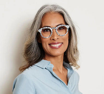 +1.00 Frame Of Mind Reading Glasses Black Pixel Check