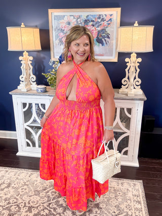 Keyhole to Summer Criss Cross Maxi Dress