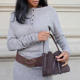 Laguna Mini Top Handle Bag | Chocolate