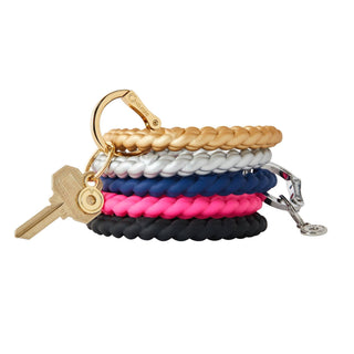 Silicone Big O® Key Ring - Solid Quicksilver Braided