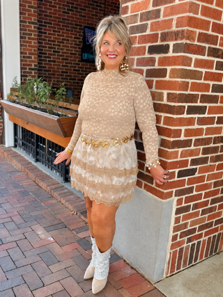 Lace & Grace Top | Tan