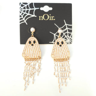 Pearl Ghost Drop Fringe Earrings