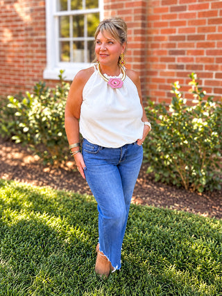 The Gathered Girl Top | White