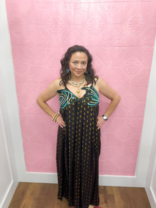 Midnight Ariel Flared Maxi Dress