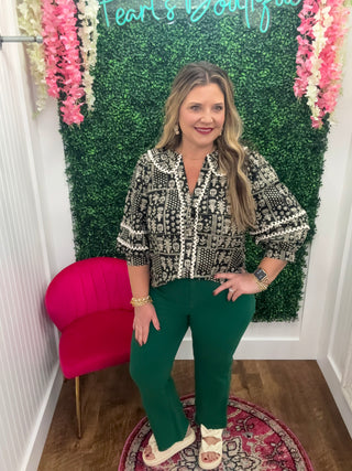 Aspen Emerald High Waisted Wide Flare Pants