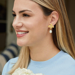 Susan Shaw | Bee + Pearl Drop Earrings