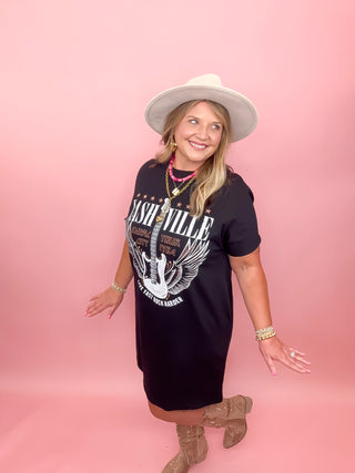 Nashville Guitar T-Shirt Mini Dress