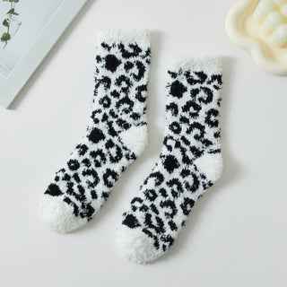 Fuzzy Sleep Socks | Leopard