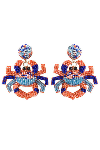 Oh Crab Beaded Earrings