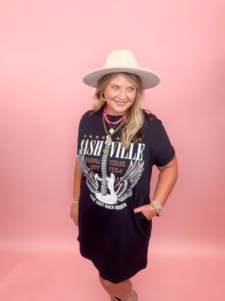 Nashville Guitar T-Shirt Mini Dress