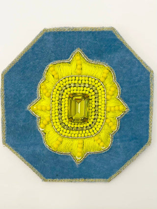 Designer's Choice Necklace | Blue/Yellow Velvet