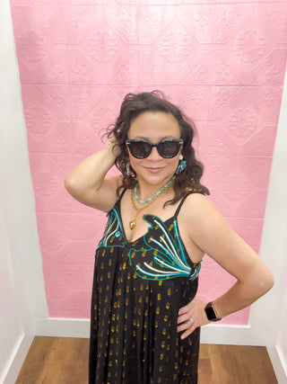 Midnight Ariel Flared Maxi Dress