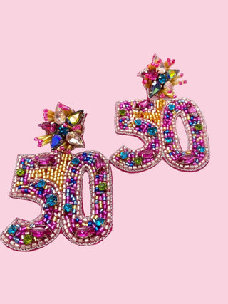 #50 Birthday Beaded Earring