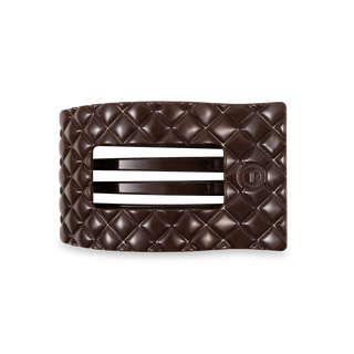 Truly Taupe Quilted Flat Rectangle Medium Hair Clip