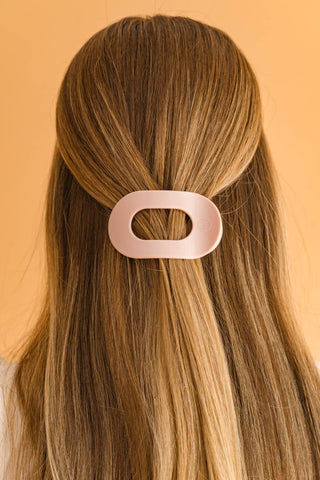 Pearly Pink Small Round Flat Hair Clip