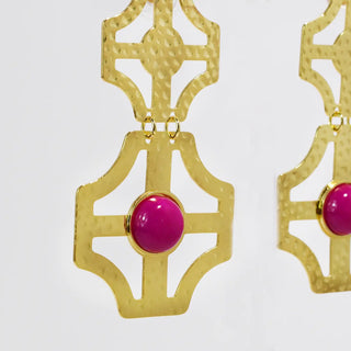 "Treasure Jewels" Stacey Earrings - Hot Pink