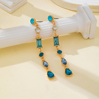 Aquamarine Linear Drop Earrings