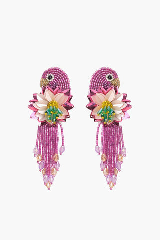 Pink Chirp Beaded Earrings