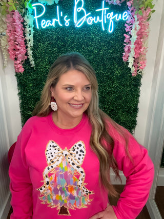 Christmas Tree Pastel Coquette Sweatshirt